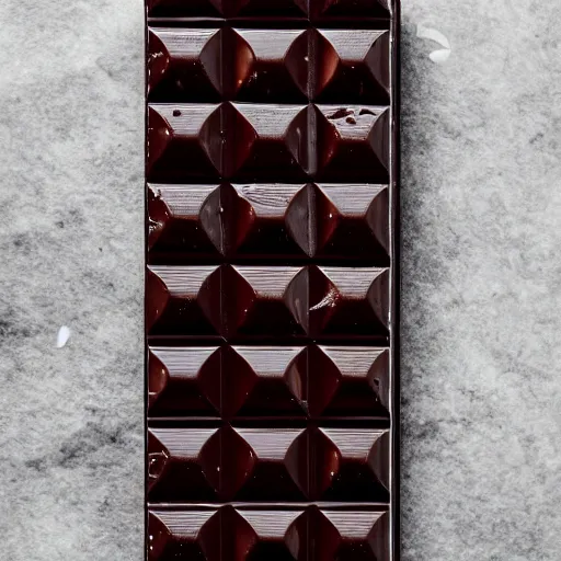 Image similar to dark chocolate bar in shape looks like till lindemann made of dark chocolate