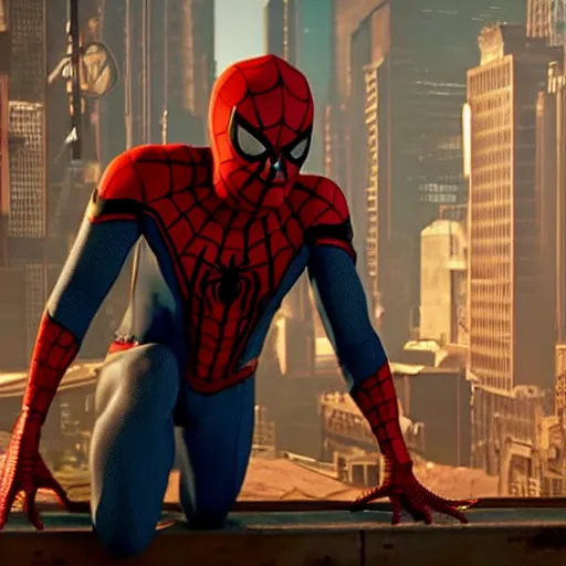 Image similar to a film portrait still of spider - man from a gritty cyberpunk 2 0 0 0 s james cameron movie about spider - man. realism, cinematic lighting, highly detailed spider - man, 4 k. 8 mm. grainy. panavision.