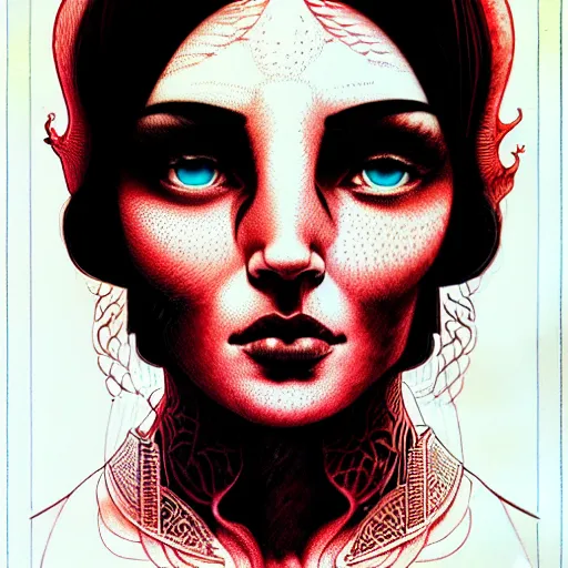 Image similar to portrait soft light, by killian eng and joe fenton and conrad roset, inspired by john carter of mars, red and cyan only, etching, fine, sharp high detail,