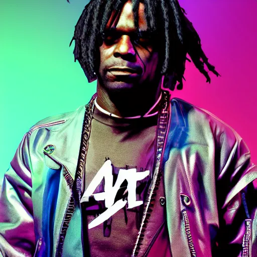 Image similar to chief keef in cyberpunk style digital art very detailed 4 k detailed super realistic