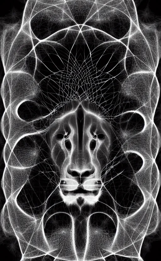 Image similar to lion made of Fractal flame,