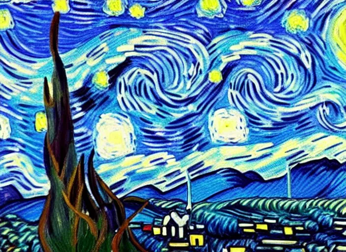 Image similar to close up still, starry night and a sea, beautiful!!!!!!!!! oil painting, trending on artstation, hd, 4 k, million of likes