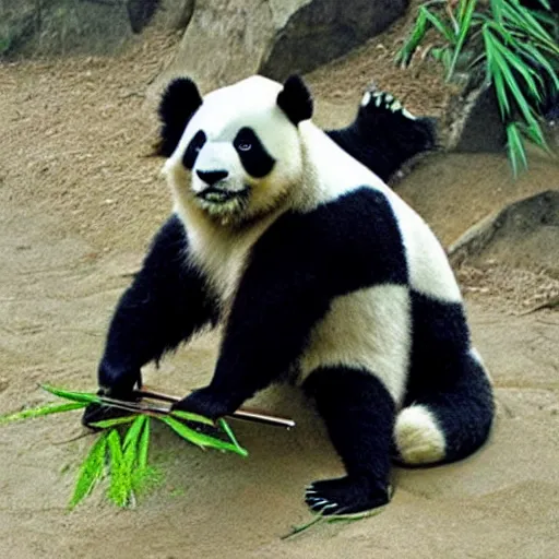 Image similar to jedi knight that is a panda