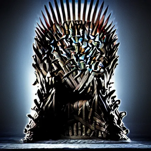 Image similar to “Putin sitting on the iron throne, 4k, award winning, Digital art, scene from game of thrones”