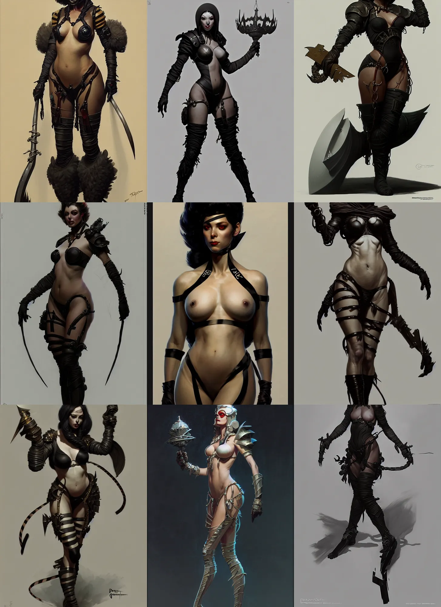 Image similar to game character design by illustrator of riot games, donato giancola and greg rutkowski. just one lonely black tape project show attctive showgirl!! full body!! future head set. contour light effect!! 8 k. stage light. octane render. sharp edge. ultra clear detailed