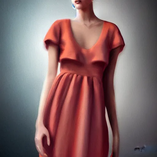 Prompt: a girl wearing a stylish dress, digital painting, smooth, hd, by tran ross, ambient lighting, details