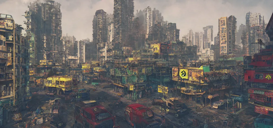 fallout hong kong causeway bay fixed concept art, | Stable Diffusion ...