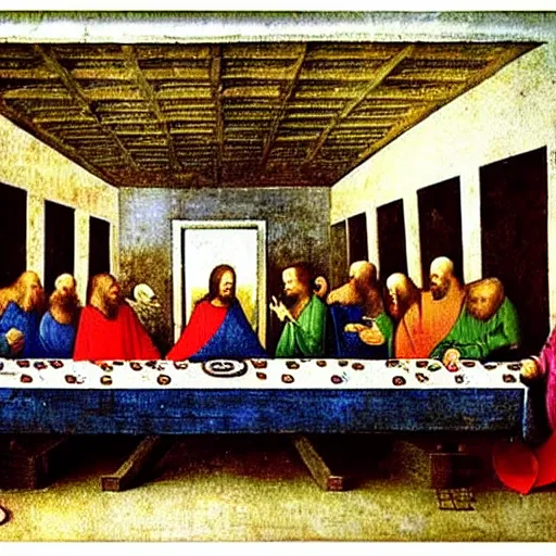 Image similar to The Last Supper painting by Hieronymus Bosch