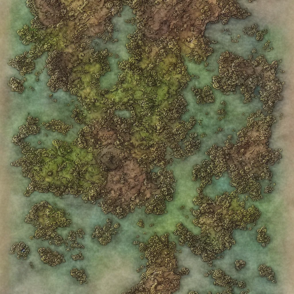 Prompt: detailed fantasy map, cartography, art by devon rue, swllsword maps, critical role, wotc, roll 2 0, dndbeyond, godsfall, fantasy, world, bright, sharp focus, smooth, sharpened