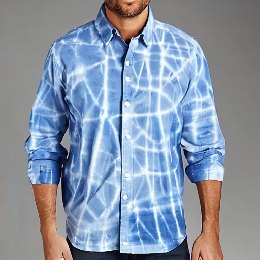 Prompt: a kirkland signature branded shirt as a tie-dyed shirt