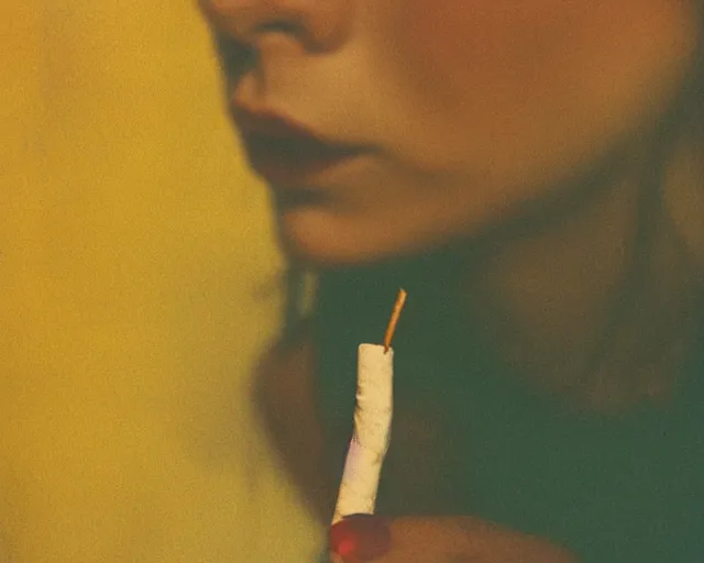 Image similar to a lomographic photo of woman hand with cigarette