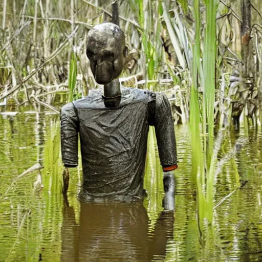 Image similar to a dummy in a swamp