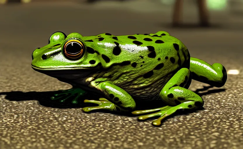 Prompt: a frog in gta san andreas, cinematic shot, 4 k, night time