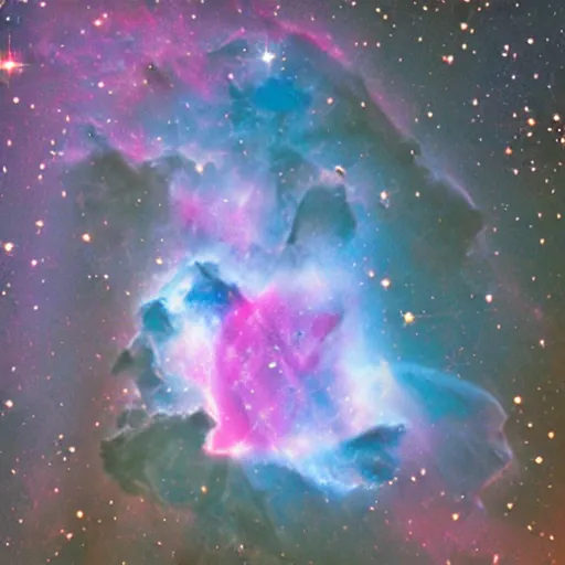 Image similar to a nebula in the shape of a heart, hubble