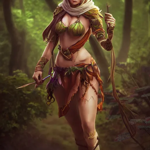 Image similar to a female druid character, concept art, high resolution and detail, photorealistic, cinematic, amazing, inspiring, attractive