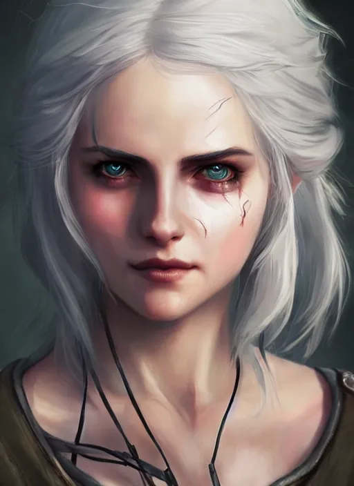 Image similar to character concept art of ciri from the witcher | | cute - fine - face, pretty face, realistic shaded perfect face, fine details by stanley artgerm lau, wlop, rossdraws, james jean, anime style, andrei riabovitchev, marc simonetti, and sakimichan, tranding on artstation