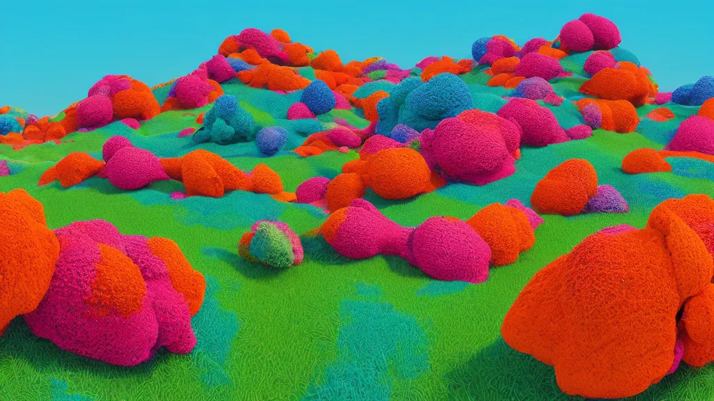 Prompt: digital illustration of a field of giant vibrant multi - colored desert roses by dr. seuss, reimagined by ilm and beeple : 1 | megaflora by dr. seuss, spectral color, rolling hills : 0. 9 | fantasy : 0. 9 | unreal engine, deviantart, artstation, hd, 8 k resolution : 0. 8