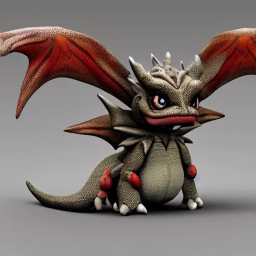 Image similar to a cute fumo plush dragon imp in a traditional pattern, mastermind behind the great icecream robbery of rainbow island, gothic, vray