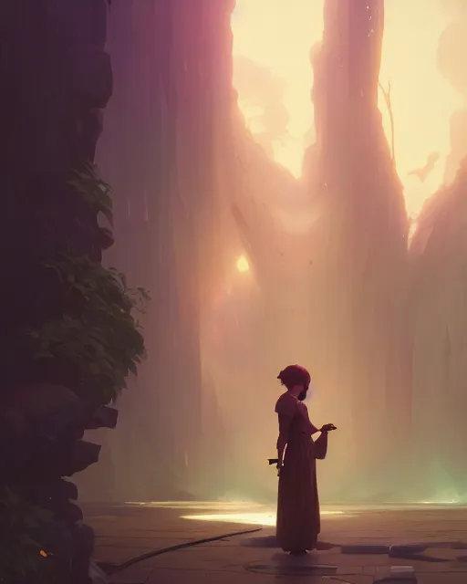 Image similar to highly detailed vfx portrait of a mage casting magic, unreal engine, greg rutkowski, loish, rhads, beeple, makoto shinkai and lois van baarle, ilya kuvshinov, rossdraws, tom bagshaw, alphonse mucha, global illumination, detailed and intricate environment