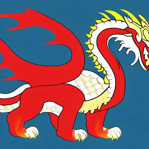 Image similar to vector art of welsh dragon and panda mixed, intercrossed, chimera, adobe illustrator