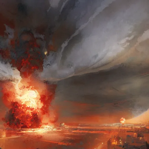 Prompt: a nuclear bomb explosion by craig mullins