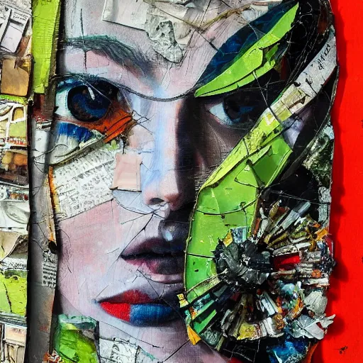 Prompt: detailed analogue mixed media collage with canvas texture in style of contemporary art, punk art, a king salmon, photorealistic, expressionism, masterpiece, perfect composition, spectacular quality, intricate oil details, vivid broken glass, torn paper, magazine pages