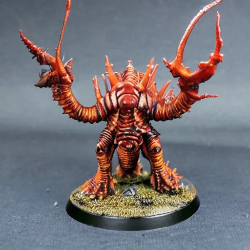 Image similar to Tyranid Giant Anomalocaris, painted warhammer 40k miniature