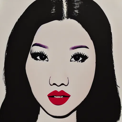Prompt: popart painting of Hwasa. Mamamoo beautiful singer talented woman. Full body popart cute face. By andy warhol