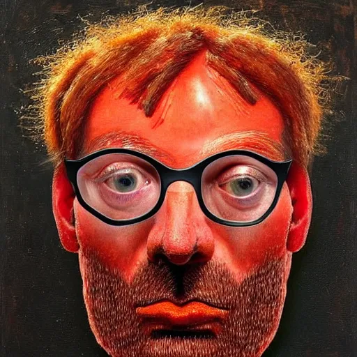 Image similar to jurgen klopp made of spaghetti and tomato sauce, by giuseppe arcimboldo and ambrosius benson, renaissance, intricate and intense oil paint, a touch of beksinski and hr giger and edward munch, realistic