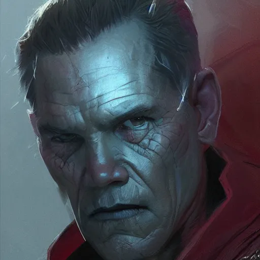 Prompt: A portrait of Josh Brolin, sith, star wars art, art by greg rutkowski, matte painting, trending on artstation