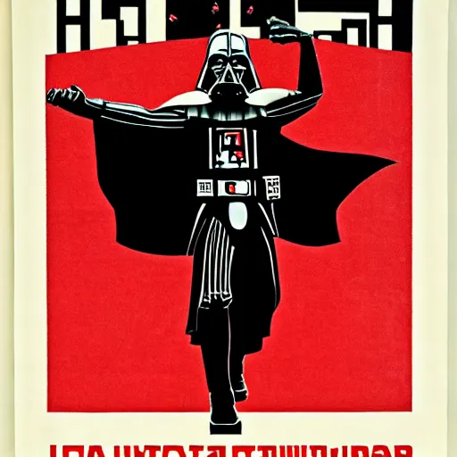 Prompt: darth vader, soviet propaganda poster