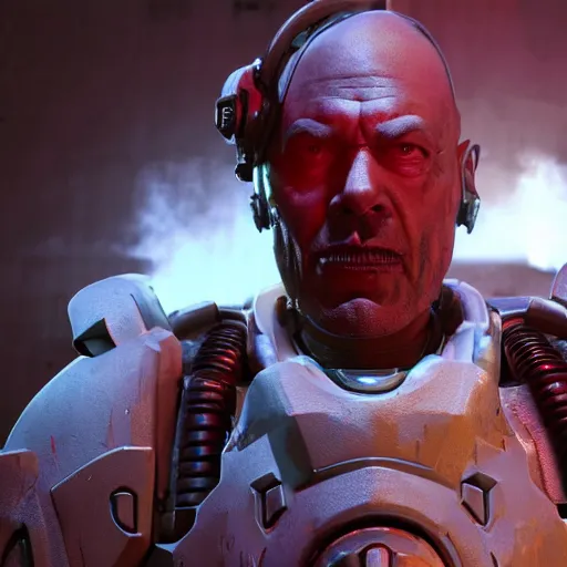 Image similar to a still of the doom slayer in breaking bad, hyperdetailed, cinematic lighting