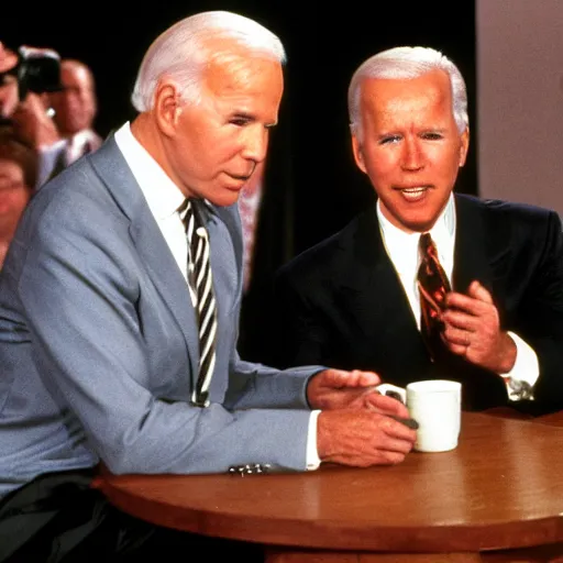 Image similar to Johnny Carson interviewing Joe Biden , getty images