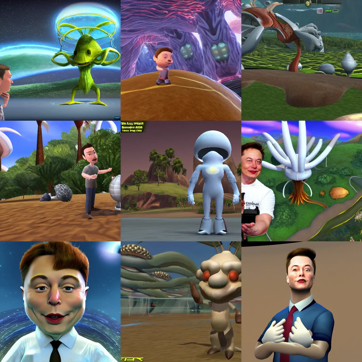 Prompt: elon musk in spore, video game, detailed, 3 d, high quality