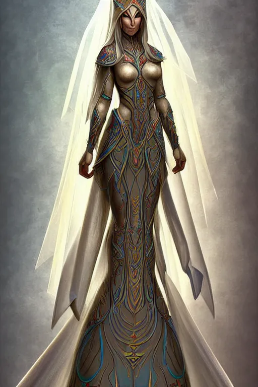Image similar to digital art, centered full body of elven bride , by piet mondrian, ultradetailed, charachter design, concept art, trending on artstation,