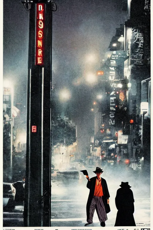 Image similar to a movie poster for a movie called senor featuring a junkie making a payphone call in a thunderstorm in queens at night in the 1 9 9 0 s, similar to the exorcist