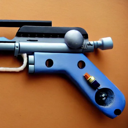 Prompt: gun made out of astronaut costume components