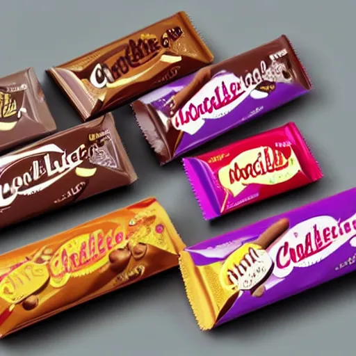 Prompt: chocolate candy bar packaging, 9 0 s style, very appealing, marketing photo