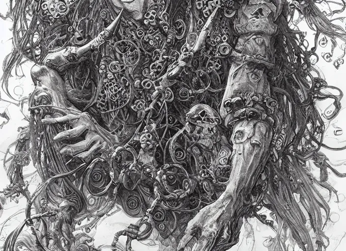 Image similar to a highly detailed beautiful davy jones, james gurney, james jean