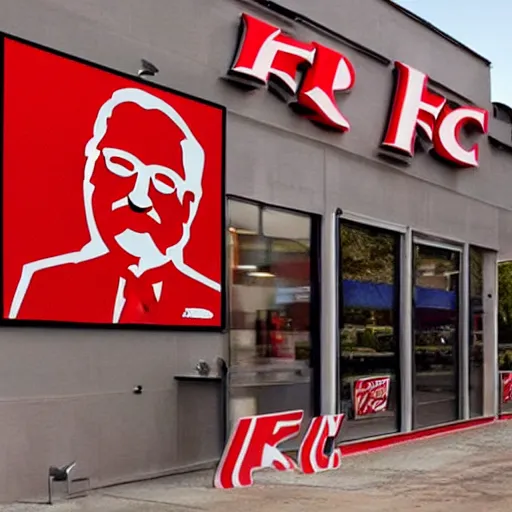 Prompt: kfc on fire photo realistic