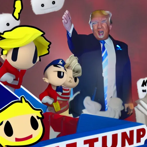 Image similar to Donald Trump as Smash Bros character