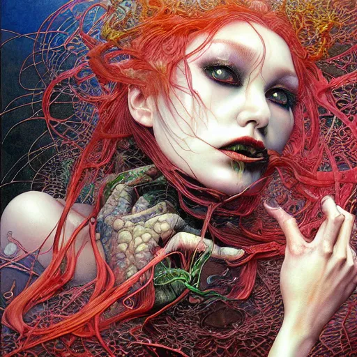 Prompt: realistic detailed image of Lizzo by Ayami Kojima, Amano, Karol Bak, Greg Hildebrandt, and Mark Brooks, Neo-Gothic, gothic, rich deep colors. Beksinski painting, part by Adrian Ghenie and Gerhard Richter. art by Takato Yamamoto. masterpiece