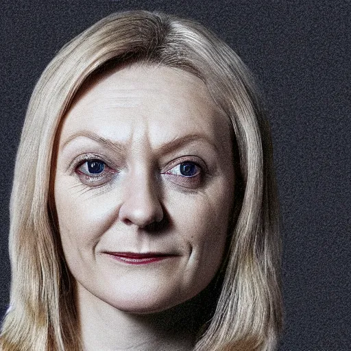 Prompt: a photo of a lizard - person, reptilian, scales, leather, slit pupils, hyperrealistic, ( ( ( ( ( ( liz truss ) ) ) ) ) )