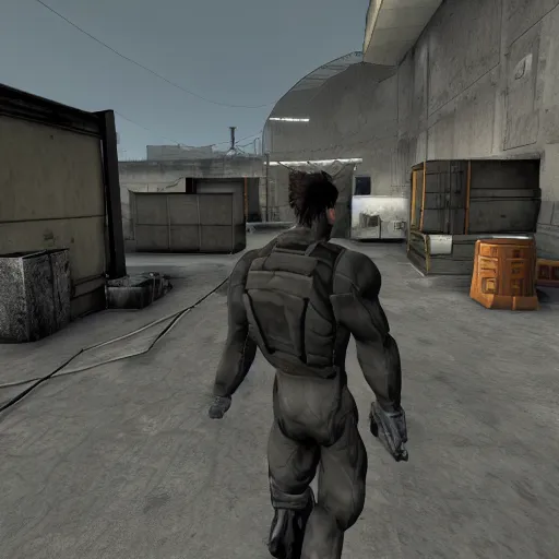 Image similar to solid snake in half life 2, game screenshot