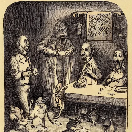 Image similar to rats performing a spiritism session