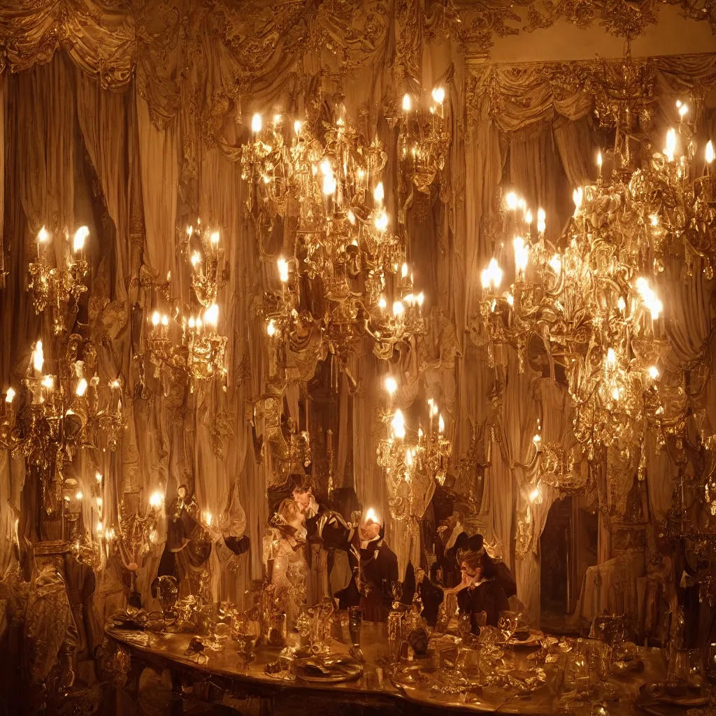 Image similar to palace dance, victorian era, toast each other, dreamy, romantic, night lighting, gorgeous lighting, dramatic cinematic lighting, intricate, highly detailed, 8 k