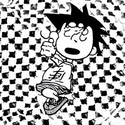 Image similar to Yugi Moto in the style of Peanuts