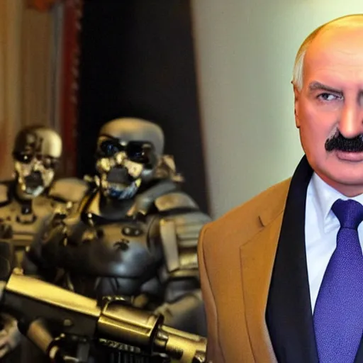 Prompt: Alexander Lukashenko as Terminator