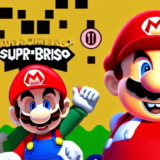 Prompt: super Mario bros nightmare fuel