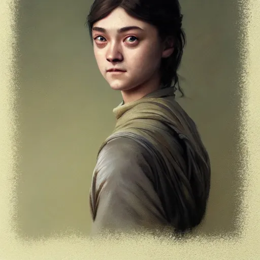 Image similar to expressive oil painting of arya stark at borobudur, smooth glowing skin, glamour shot, by yoshitaka amano, by bouguereau, bygreg rutkowski, by jeremy lipking, by artgerm, digital art, octane render